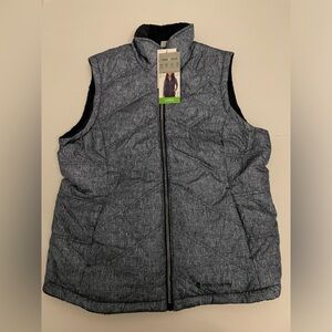 Free Country Cloud Lite Reversible Vest Large Blue Casual Lightweight Layering